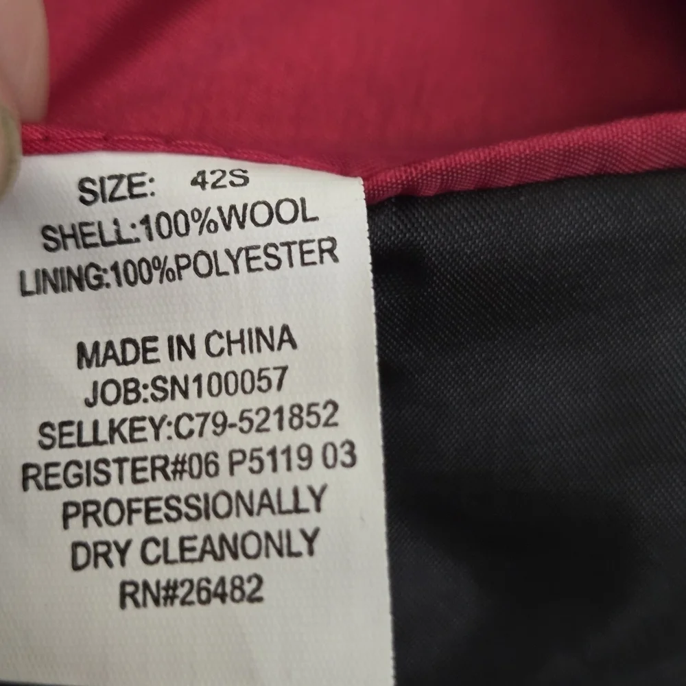 Claiborne 42 S 100% Wool Blend Blazer Sport Coat Jacket Black Three Button Mint